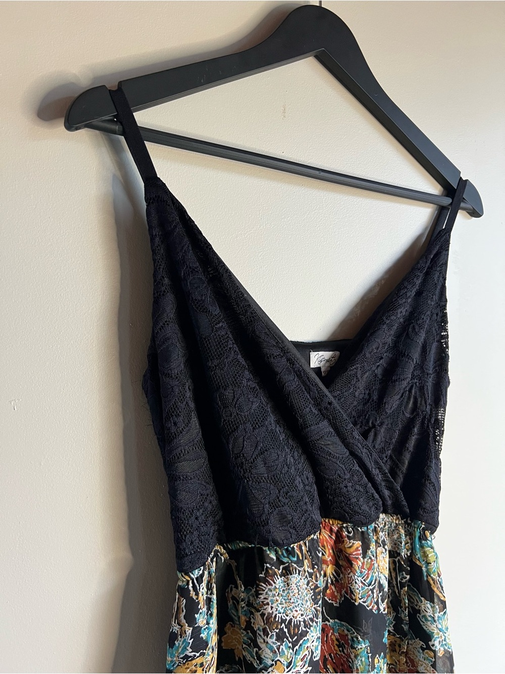 5/$20 Kismet Hi Low Floral Maxi Dress XS Black Lace Boho Festival Wedding Guest - Picture 2 of 12